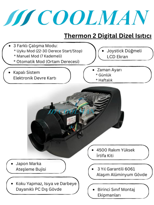 Thermon 2 Digital Dizel Isıtıcı 2.8 kW (12-24V)