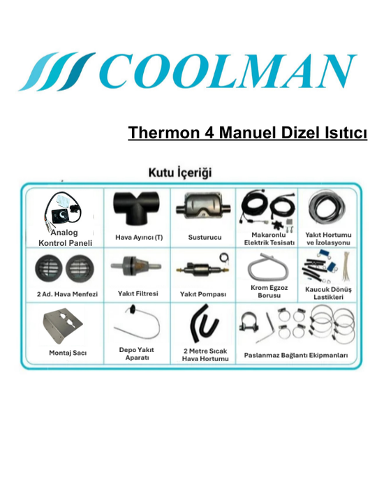 Coolman Webasto Tipi Thermon 4 Manuel Dizel Isıtıcı 5 kW (12-24V)