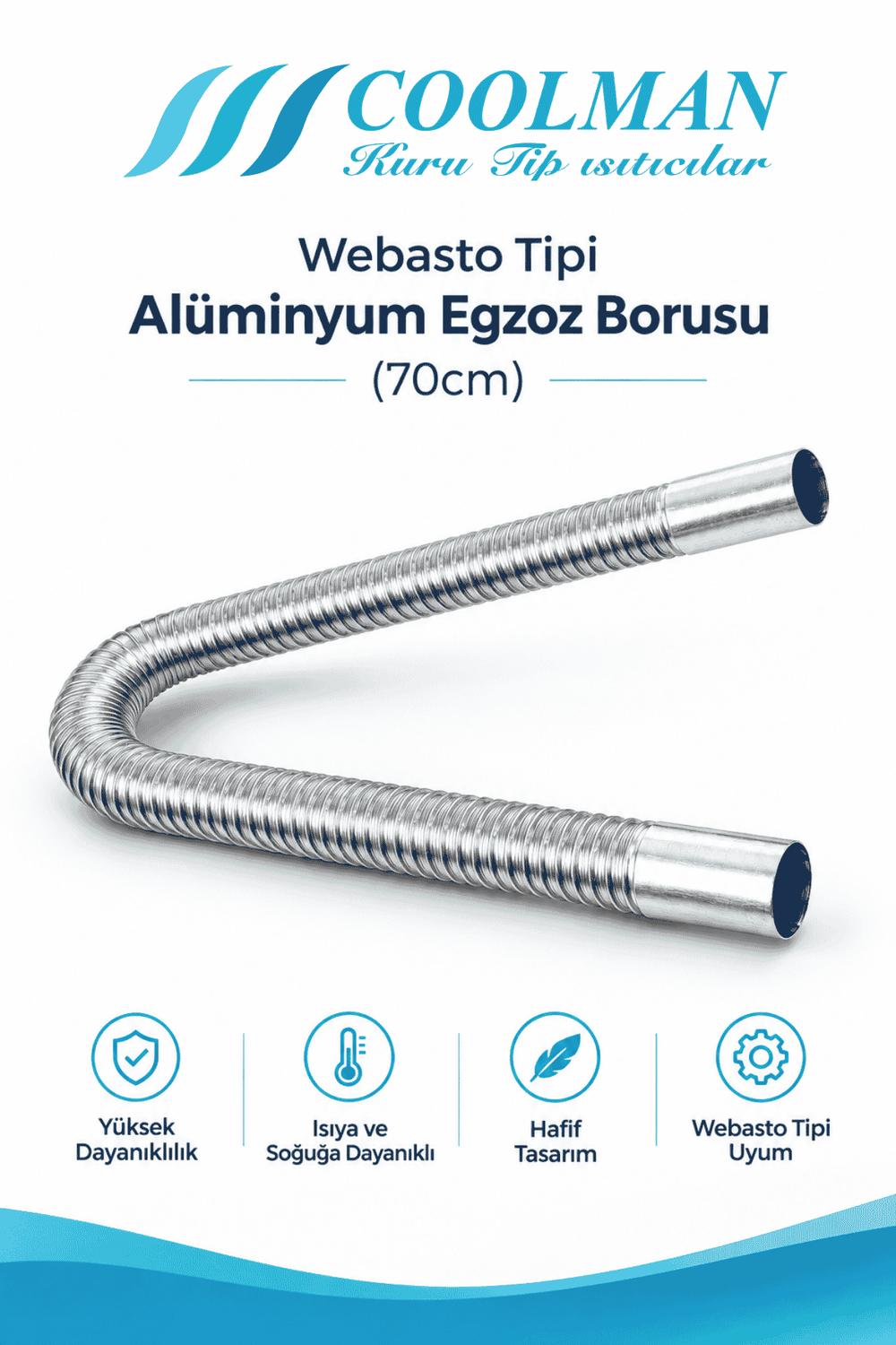 Webasto Tipi Alüminyum Egzoz Borusu (70cm)