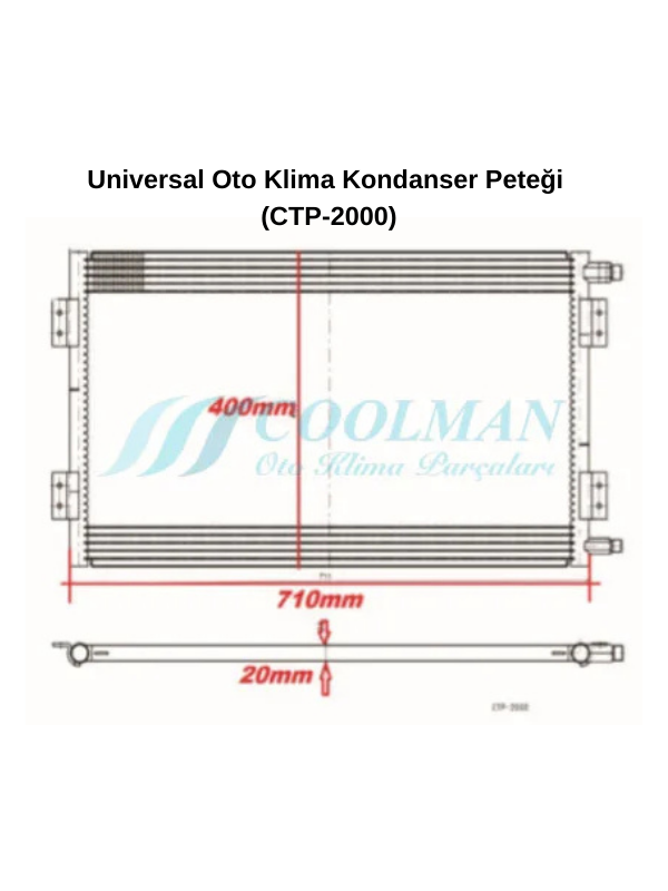 Universal Oto Klima Kondanser Peteği (CTP-2000)-1 Universal Oto Klima Kondanser Peteği (CTP-2000)