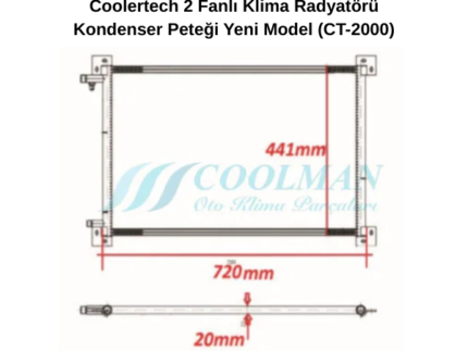 Coolertech 2 Fanlı Klima Radyatörü Kondenser Peteği Yeni Model (CT-2000)