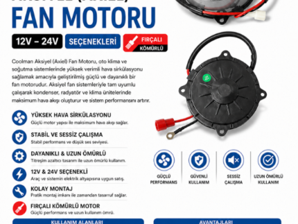 Aksiyel (Axiel) Fan Motoru (12V-24V)