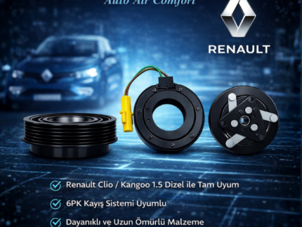 Renault Clio / Kangoo 1.5 Dizel Klima Kasnak Seti (CLP-042-S) | 6PK Uyumlu – Kompresör Sistemleri İçin